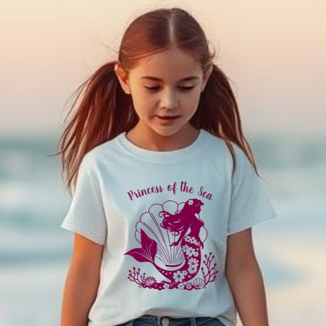 T-shirt Sirène hawaïenne-princesse de la mer (Hawaiian Mermaid Princess of the Sea, Summer, Beach, Fisherman Style, Kids T shirt)