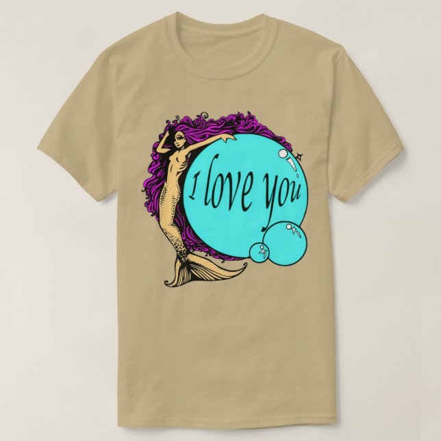 T-shirt Sirène jeune amour Sea créature Siren m'aime a lo (Design devant)
