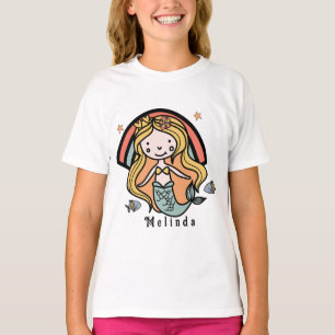 T-shirt Sirène mignonne scandinave fille personnalisée
