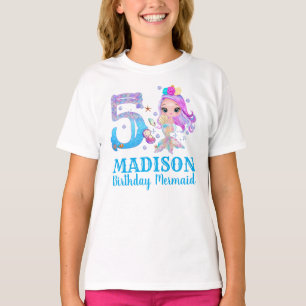 T-shirt Sirène personnalisée pour les 5 ans des filles