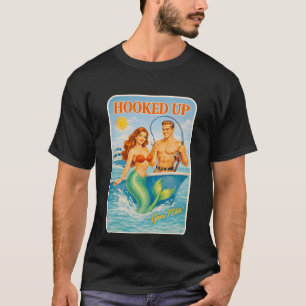 T-shirt Sirène Pin-Up de pêche accrocheuse drôle rétro poi