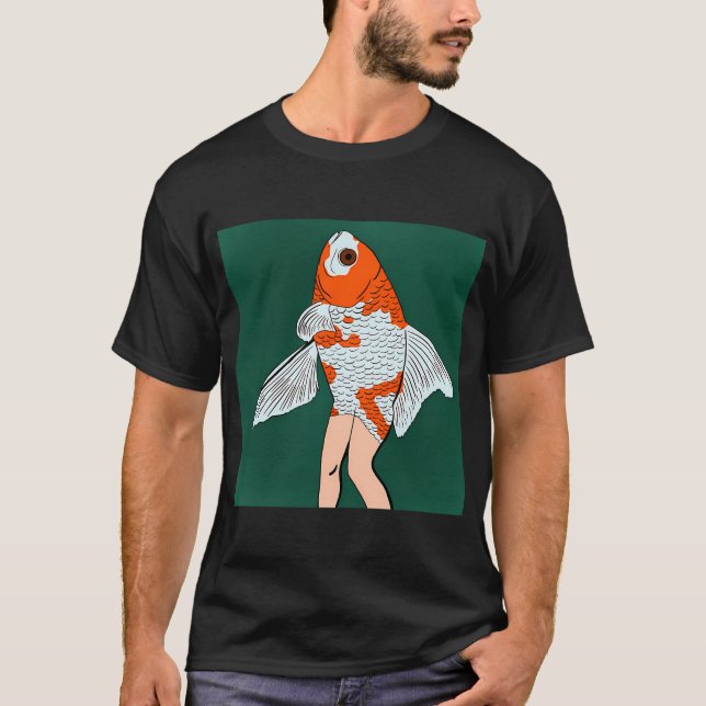T-shirt Sirène Poisson Rouge (Devant)