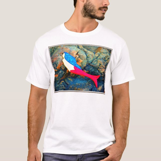 T-shirt sirène rouge et bleue (Devant)