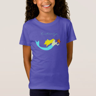 T-Shirt Sirènes blondes mignonnes avec l'étoile