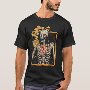 T-shirt Sirop de latte aux épices de citrouille squelette 