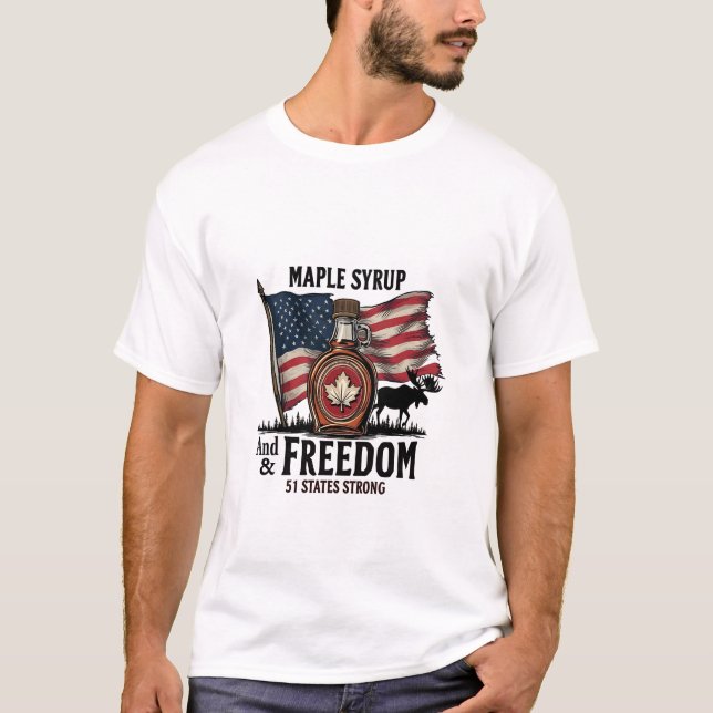 T-shirt Sirop d'érable et liberté 51 État fort (Devant)
