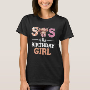 T-shirt Sis Of The Birthday Girl Highland Cow Grand-mère S