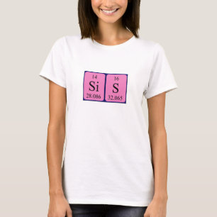 T-shirt Sis périodique nom de la table chemise