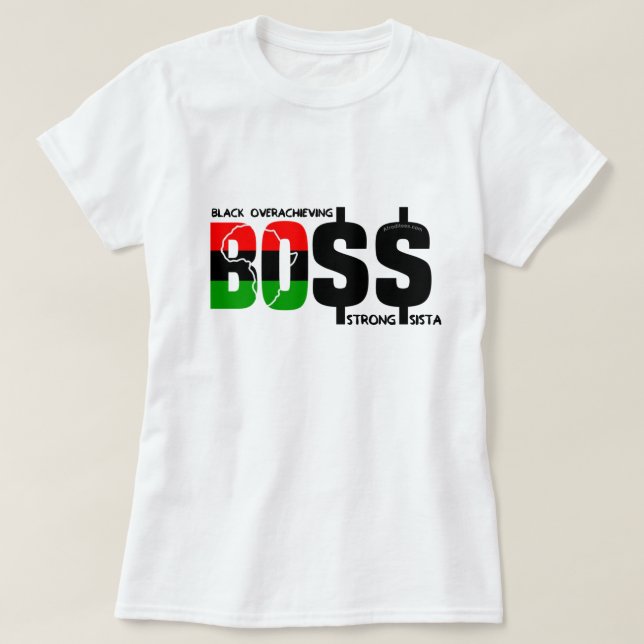 T-shirt Sista forte sur le dépassement noir (Design devant)