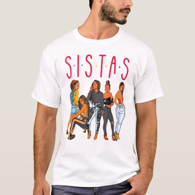 T-shirt Sistas Black Girl Magic Fun Melanin Femmes Brown S (Devant)