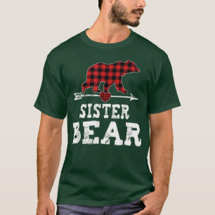 T-shirt Sister Bear Red Buffalo Plaid Matching Family
