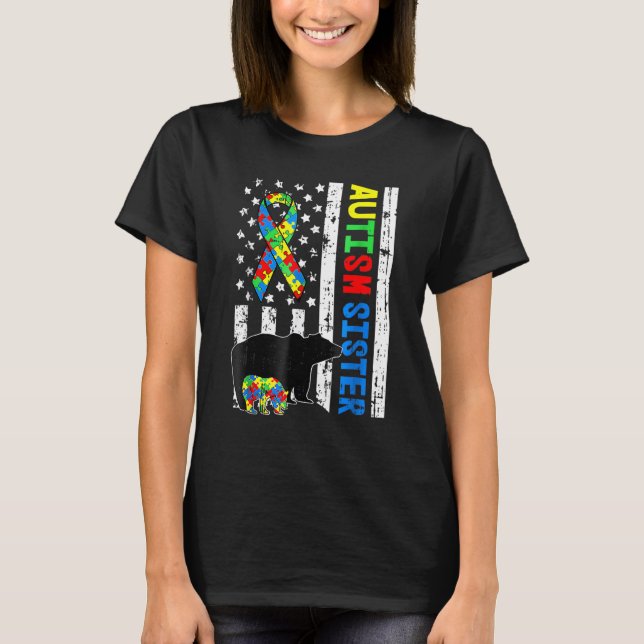 T-shirt Sister Matching Family Autism Awareness Gifts Amer (Devant)