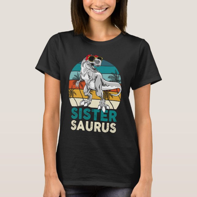 T-shirt Sister Saurus Dinosaur Matching Family T Rex Vinta (Devant)