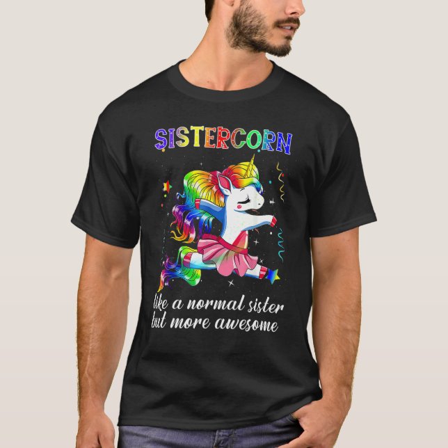 T-shirt Sistercorn  Cute Unicorn Dancing Kid Girl Boy (Devant)