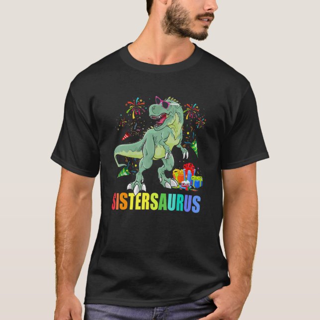 T-shirt Sistersaurus Anniversaire Rex Dinosaur Soeur Sauru (Devant)