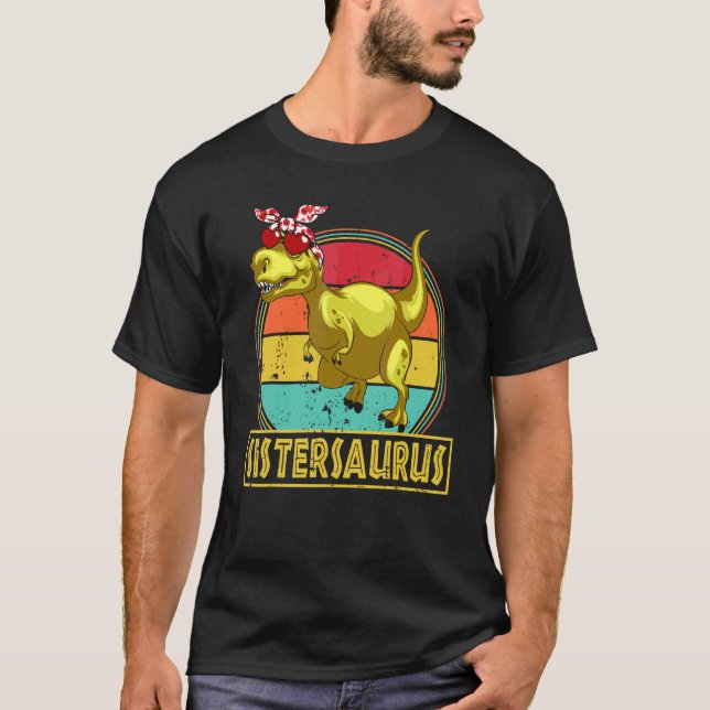 T-shirt Sistersaurus Dinosaur Rex Fête des Mères Matc (Devant)