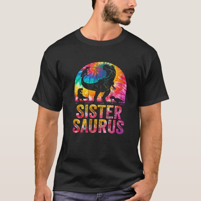 T-shirt Sistersaurus T Rex Dinosaur Soeur Saurus Famille M (Devant)
