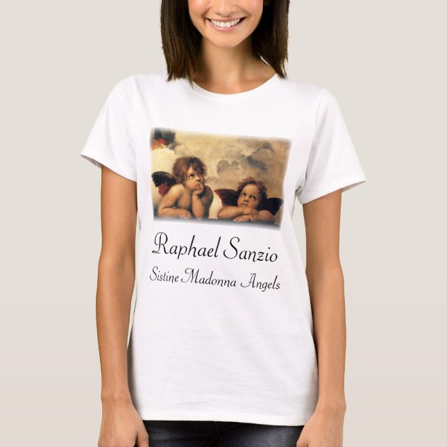 T-shirt Sistine Madonna Angels par Raphael Sanzio (Devant)
