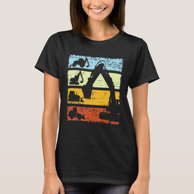 T-shirt Site de construction de conduite d'excavateur de D (Devant)
