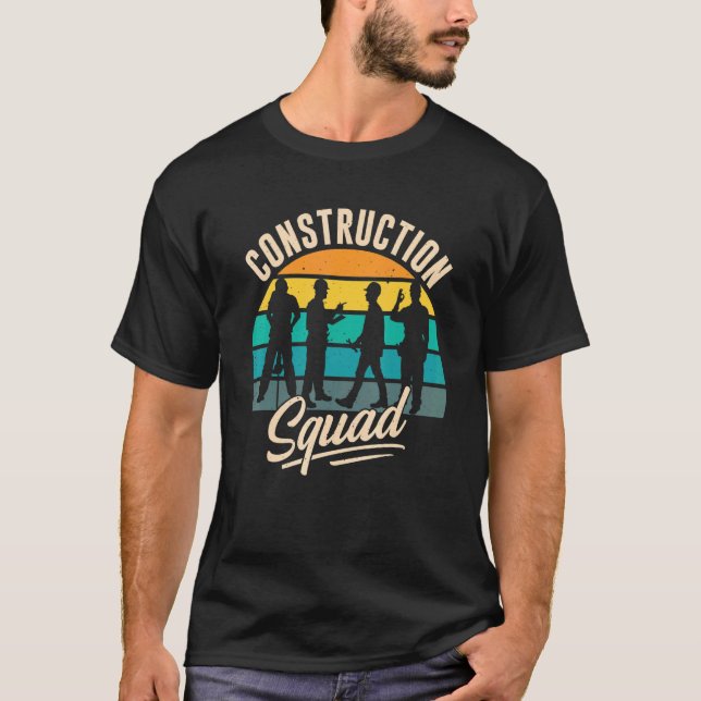 T-shirt Site des travailleurs de l'équipe de construction (Devant)