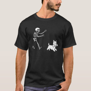 T-shirt Site Web Drôle de squelette en cours d'exécution