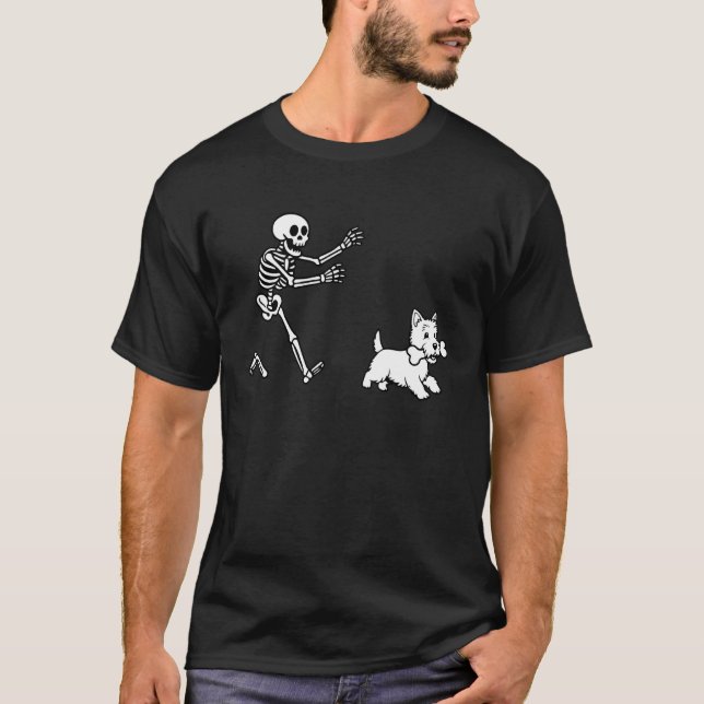 T-shirt Site Web Drôle de squelette en cours d'exécution (Devant)