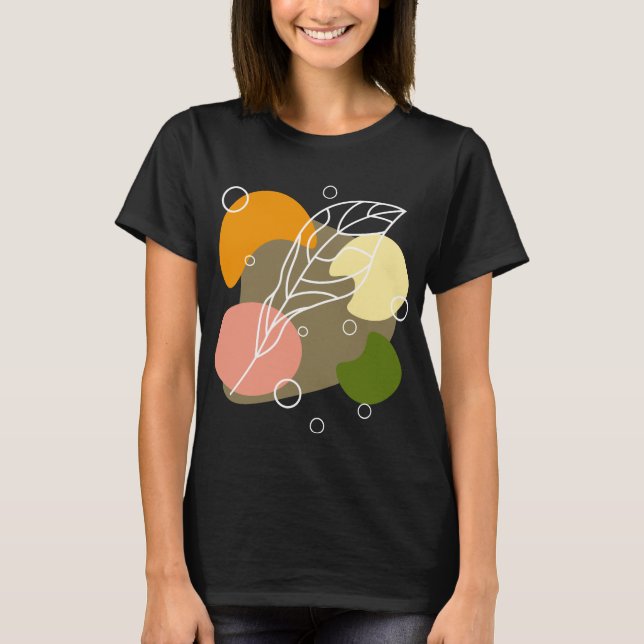T-shirt Sites abstraits intéressants avec feuilles (Devant)