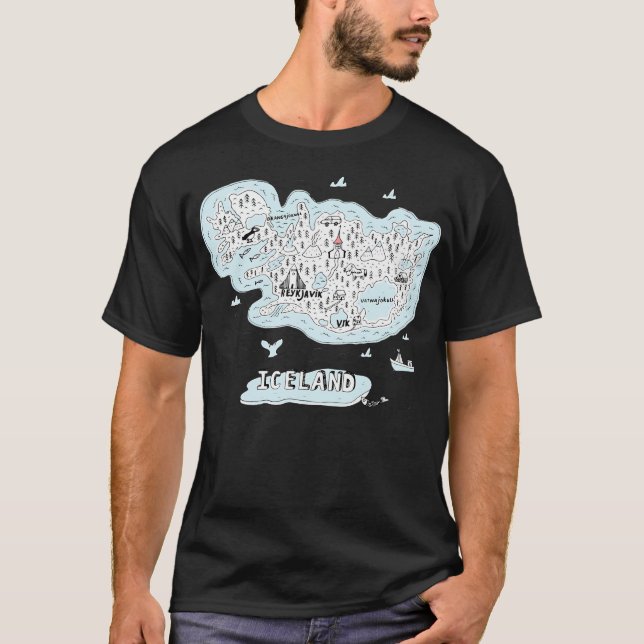 T-shirt Sites remarquables d'Islande (Devant)