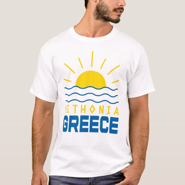T-shirt Sithonia Grèce Soleil et Mer Blanc Hommes (Devant)
