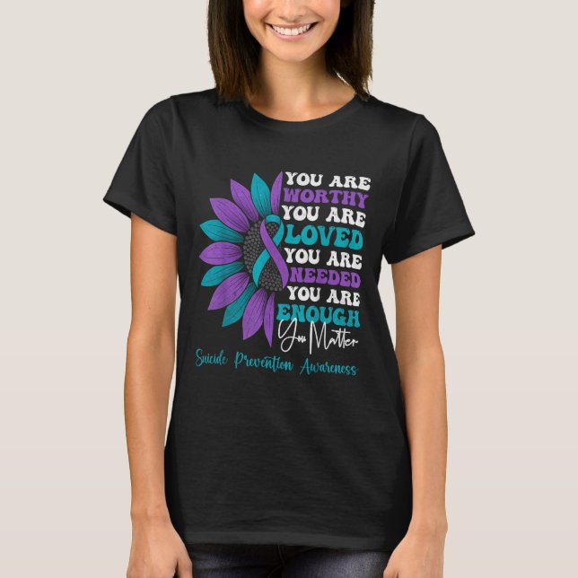 T-shirt Sitive Motivational Suprt Suicide Prevention Aware (Devant)