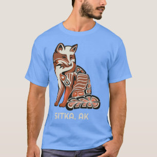 T-shirt Sitka Alaska Native American Tribal Fox Haida Styl