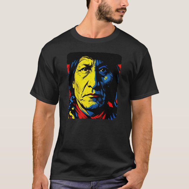 T-shirt SITTING BULL Pop Art (Devant)