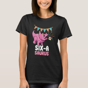 T-shirt Six A Saurus Dinosaur Cute Kiddo Tricératops