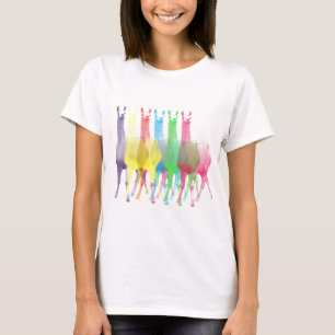 T-shirt six lamas dans six couleurs de lama
