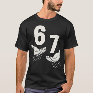T-shirt Six Seven 67 6 7 67 Boys Youth 6-7 Meme Hands Funn