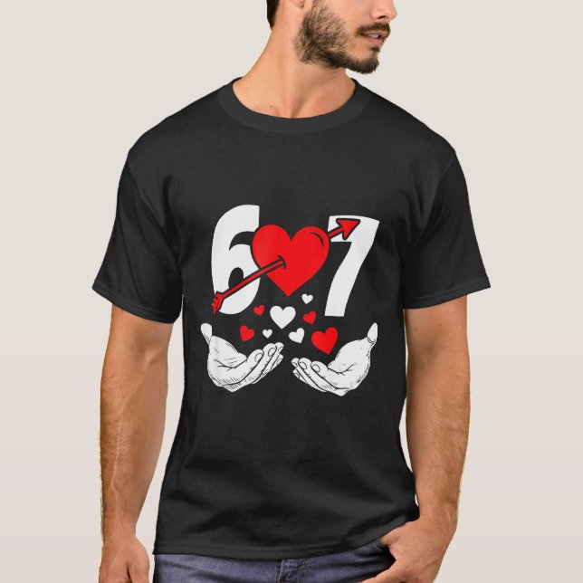 T-shirt Six Seven 67 6 7 Kids 67 Meme Hands Funny Valentin (Devant)