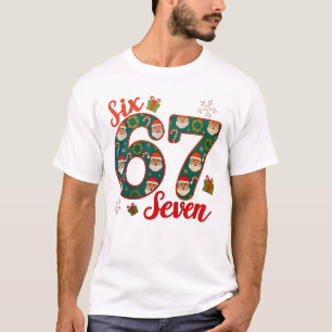 T-shirt Six Seven 67 6 7 Mème de Noël Xmas Chapeau de Père