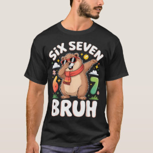 T-shirt Six Seven 67 Bruh Groundhog Dabbing Drôle 6 7 Meme
