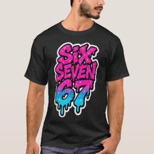T-shirt Six Seven 67 Bysebyll Crème Glacée Dégoulinante Ma