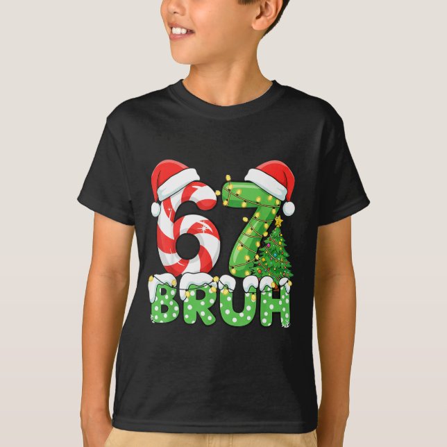 T-shirt Six Seven 67 Funny Santa Bruh Christmas Meme  (Devant)