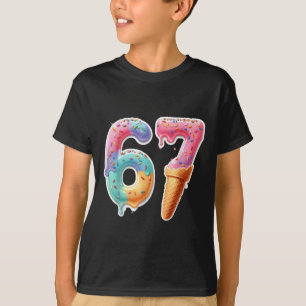 T-shirt Six Seven 67 Glace Goutte Sport Cool Mème Drôle