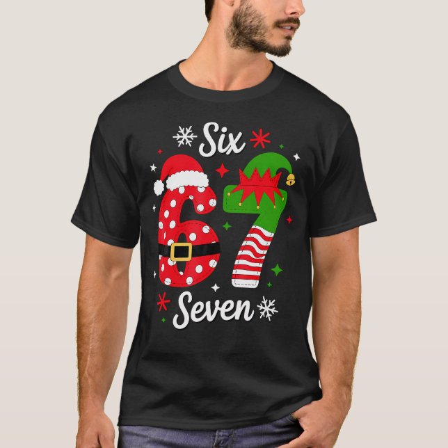T-shirt Six Seven 67 Meme 6 7 Santa Christmas 	s Kids (Devant)