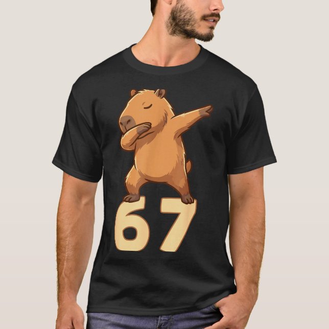T-shirt Six Seven 67 Meme Capybara Funny 67 Capybara For K (Devant)