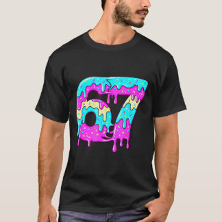 T-shirt Six Seven 67 Mème Numéro 67 Glace Gouttant