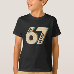 T-shirt Six Seven 6 7 Mème 67 Drôle Rétro Garçons Enfants