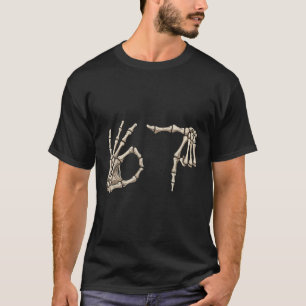 T-shirt Six Seven 6 7 Mème 67 Main de squelette Costume Ha