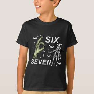 T-shirt Six Seven 6 7 Mème Drôle Sorcière Squelette Mains