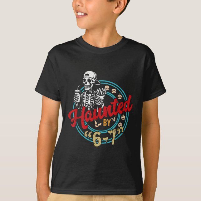 T-shirt Six Seven 6 7 Memesquelette main Halloween (Devant)