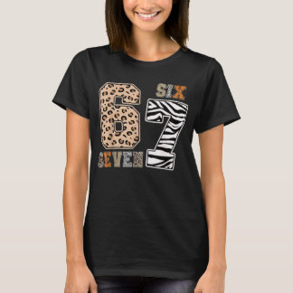 T-shirt Six Seven Animal Print Kids Clothes Zoo 67 Meme Bo