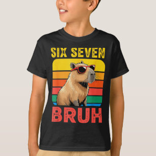 T-shirt Six Seven Bruh 67 Capybara Vintage Drôle Cadeau De